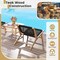 Teak Wood Patio Chair with Cordage Seat Reclining Back Outdoor Indoor Accent Seating